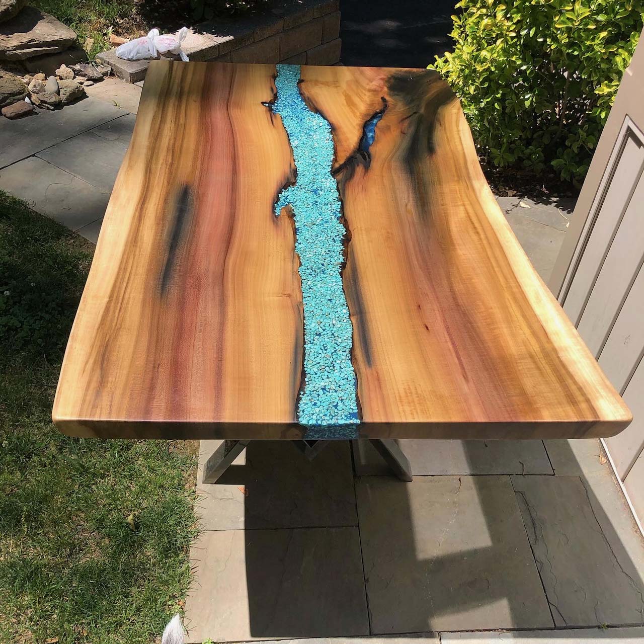 Tulip Poplar table blue river table Makers Woodshop