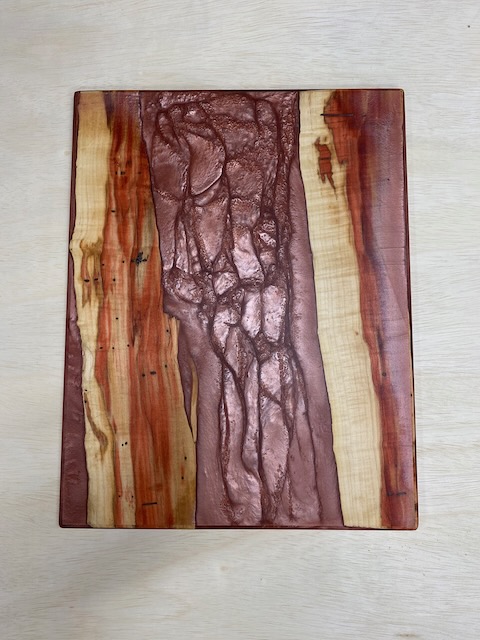 Wine Red Epoxy Resin And Hard Wood Charcuterie Board | Makers Woodshop