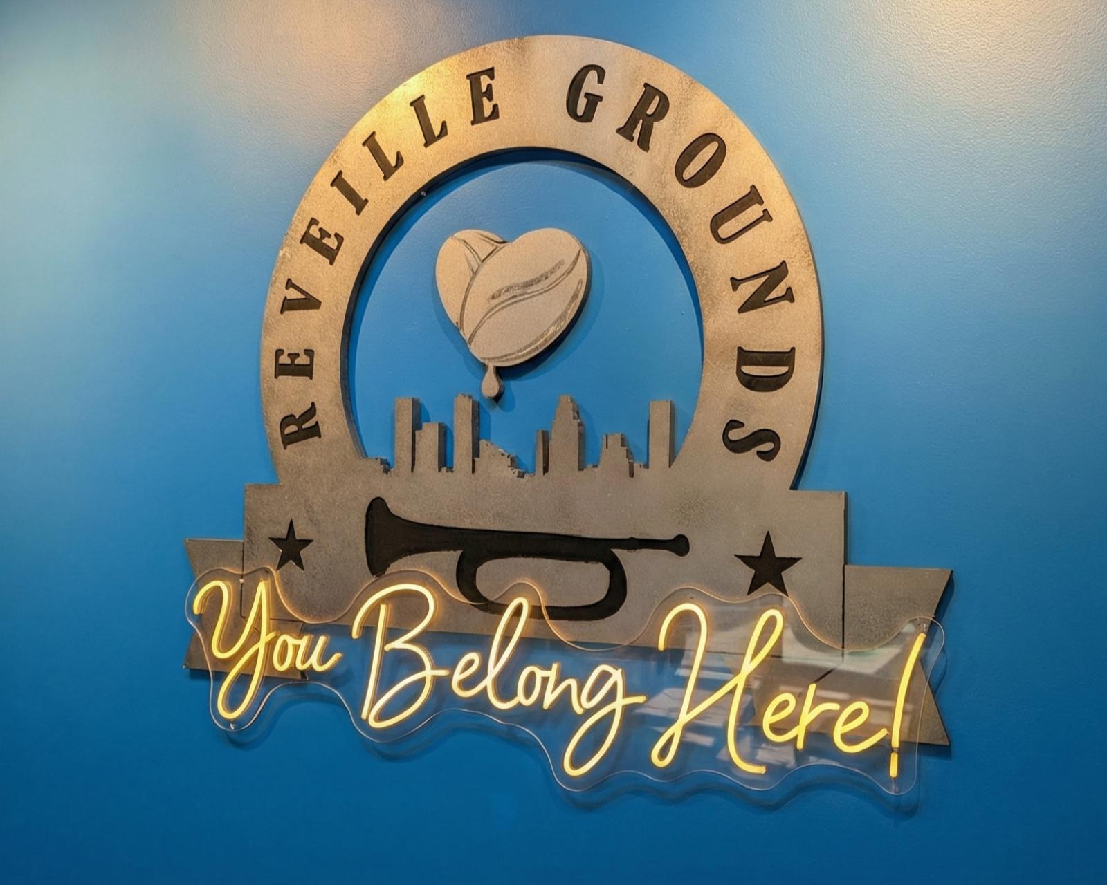Reveille Grounds Logo Sign wall art - Makers Woodshop