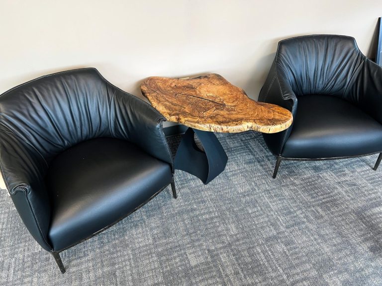 Live edge beech cookie accent table by Makers Woodshop